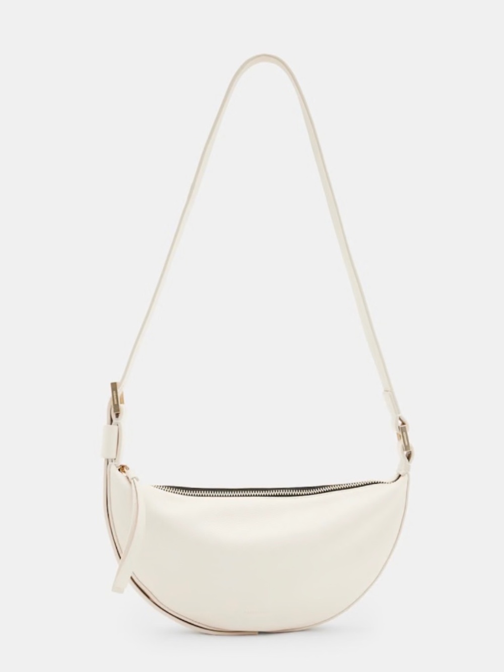 All Saints Half Moon Leather Crossbody Bag